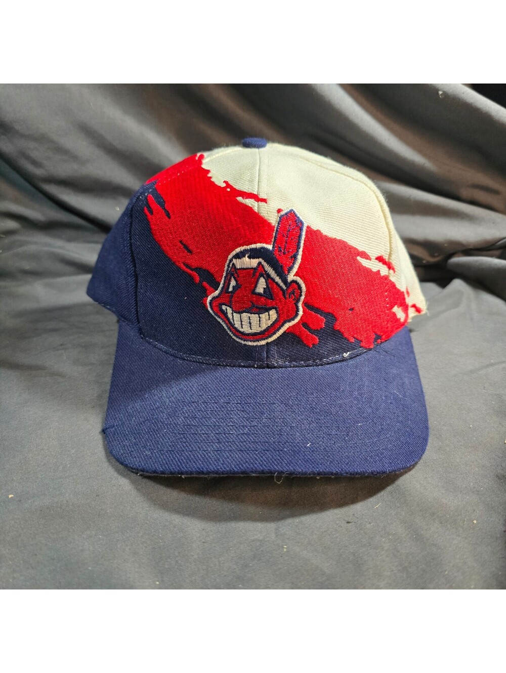 Vtg 90s Logo Athletic Cleveland Indians Splash Snapback Hat